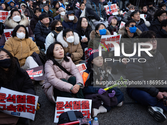 Approximately 2 million citizens gather in Yeouido, Seoul, South Korea, on December 14, 2024, calling for the impeachment of President Yoon...