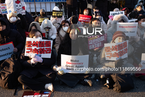 Approximately 2 million citizens gather in Yeouido, Seoul, South Korea, on December 14, 2024, calling for the impeachment of President Yoon...