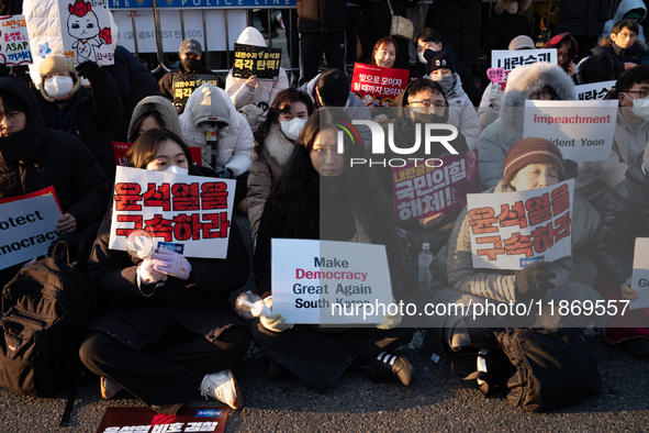 Approximately 2 million citizens gather in Yeouido, Seoul, South Korea, on December 14, 2024, calling for the impeachment of President Yoon...