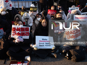 Approximately 2 million citizens gather in Yeouido, Seoul, South Korea, on December 14, 2024, calling for the impeachment of President Yoon...