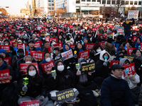 Approximately 2 million citizens gather in Yeouido, Seoul, South Korea, on December 14, 2024, calling for the impeachment of President Yoon...