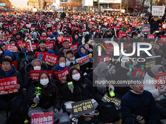 Approximately 2 million citizens gather in Yeouido, Seoul, South Korea, on December 14, 2024, calling for the impeachment of President Yoon...