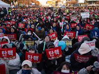 Approximately 2 million citizens gather in Yeouido, Seoul, South Korea, on December 14, 2024, calling for the impeachment of President Yoon...