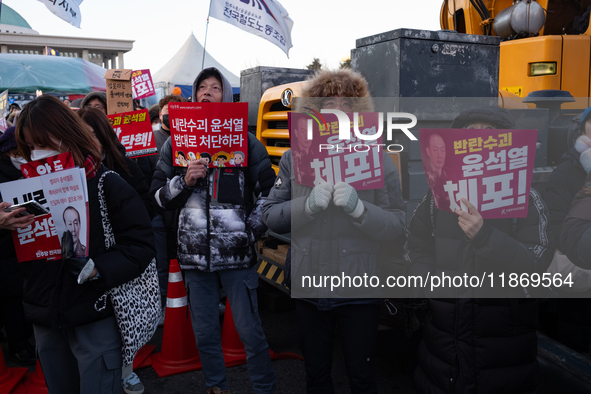 Approximately 2 million citizens gather in Yeouido, Seoul, South Korea, on December 14, 2024, calling for the impeachment of President Yoon...