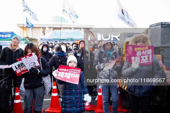 Approximately 2 million citizens gather in Yeouido, Seoul, South Korea, on December 14, 2024, calling for the impeachment of President Yoon...