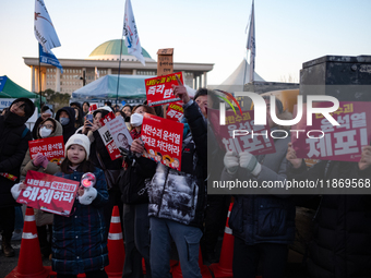 Approximately 2 million citizens gather in Yeouido, Seoul, South Korea, on December 14, 2024, calling for the impeachment of President Yoon...