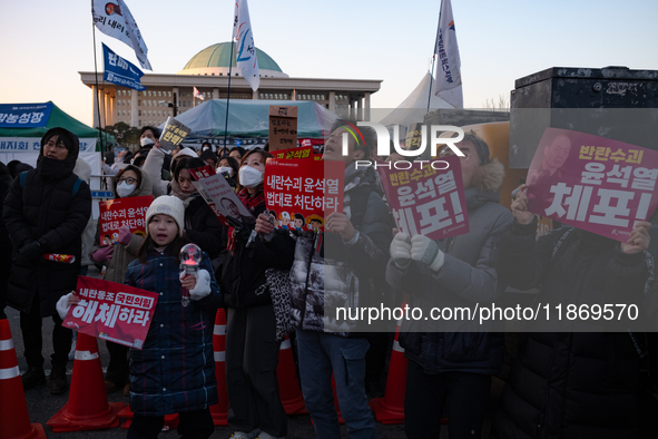 Approximately 2 million citizens gather in Yeouido, Seoul, South Korea, on December 14, 2024, calling for the impeachment of President Yoon...