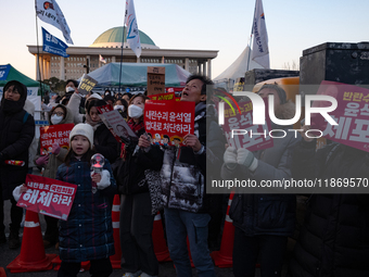 Approximately 2 million citizens gather in Yeouido, Seoul, South Korea, on December 14, 2024, calling for the impeachment of President Yoon...