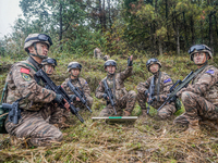 Armed police conduct an anti-terrorism drill in Guiyang, Guizhou province, China, on December 6, 2024. (