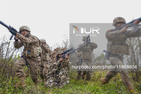 Armed police conduct an anti-terrorism drill in Guiyang, Guizhou province, China, on December 6, 2024. 