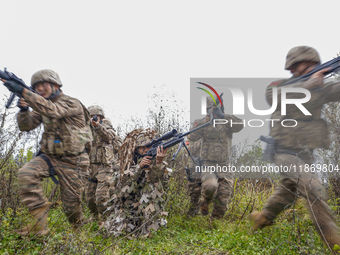 Armed police conduct an anti-terrorism drill in Guiyang, Guizhou province, China, on December 6, 2024. (