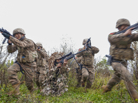 Armed police conduct an anti-terrorism drill in Guiyang, Guizhou province, China, on December 6, 2024. (