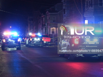 A police-involved shooting occurs on the 800 block of South 18th Street in Newark, New Jersey, United States, on December 15, 2024. On Sunda...