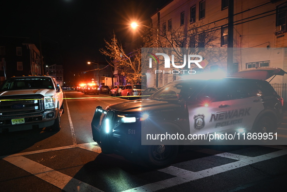 A police-involved shooting occurs on the 800 block of South 18th Street in Newark, New Jersey, United States, on December 15, 2024. On Sunda...