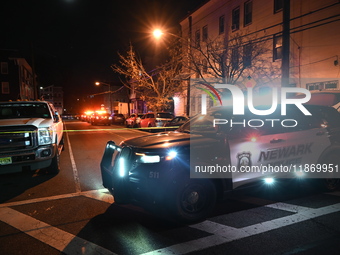 A police-involved shooting occurs on the 800 block of South 18th Street in Newark, New Jersey, United States, on December 15, 2024. On Sunda...