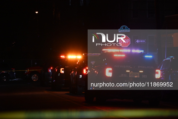 A police-involved shooting occurs on the 800 block of South 18th Street in Newark, New Jersey, United States, on December 15, 2024. On Sunda...