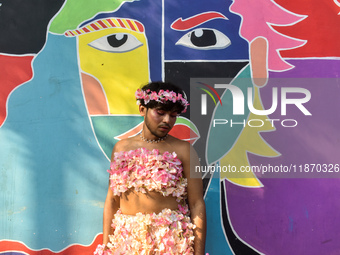 A participant attends the Rainbow Pride Walk, an event promoting gay, lesbian, bisexual, and transgender rights, in Kolkata, India, on Decem...