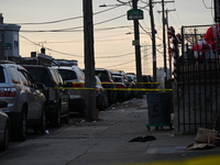 One person is killed and four other people are wounded in a mass shooting in the Hunting Park neighborhood of Philadelphia, Pennsylvania, on...