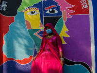 Participants from the LGBTQ+ community are seen dressed in various attire during the annual pride walk in Kolkata, India, on December 15, 20...