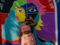 Participants from the LGBTQ+ community are seen dressed in various attire during the annual pride walk in Kolkata, India, on December 15, 20...