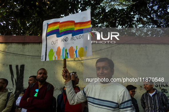 The LGBTQ+ community of Kolkata holds their annual Pride walk in Kolkata, India, on December 15, 2024. 