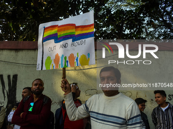 The LGBTQ+ community of Kolkata holds their annual Pride walk in Kolkata, India, on December 15, 2024. (