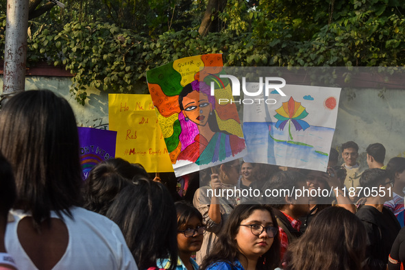 The LGBTQ+ community of Kolkata holds their annual Pride walk in Kolkata, India, on December 15, 2024. 