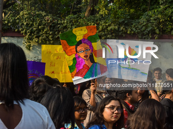 The LGBTQ+ community of Kolkata holds their annual Pride walk in Kolkata, India, on December 15, 2024. (