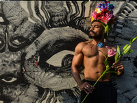 Participants from the LGBTQ+ community are seen dressed in various attire during the annual pride walk in Kolkata, India, on December 15, 20...