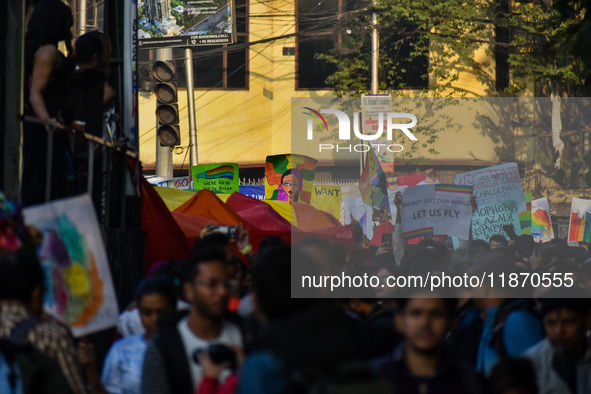 The LGBTQ+ community of Kolkata holds their annual Pride walk in Kolkata, India, on December 15, 2024. 