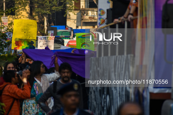 The LGBTQ+ community of Kolkata holds their annual Pride walk in Kolkata, India, on December 15, 2024. 