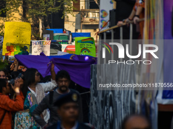 The LGBTQ+ community of Kolkata holds their annual Pride walk in Kolkata, India, on December 15, 2024. (