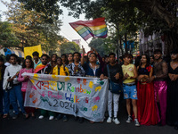 The LGBTQ+ community of Kolkata holds their annual Pride walk in Kolkata, India, on December 15, 2024. (