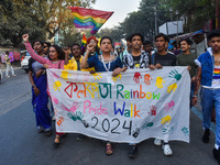 The LGBTQ+ community of Kolkata holds their annual Pride walk in Kolkata, India, on December 15, 2024. (