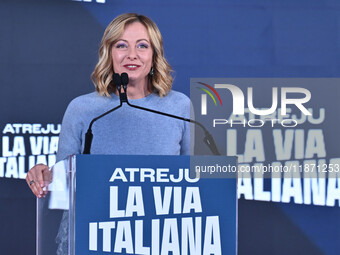 Giorgia Meloni, President of the Council of Ministers, participates in the Atreju event, the Brothers of Italy party, at the Circus Maximus...