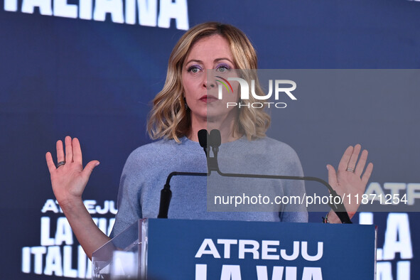 Giorgia Meloni, President of the Council of Ministers, participates in the Atreju event, the Brothers of Italy party, at the Circus Maximus...