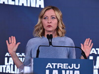 Giorgia Meloni, President of the Council of Ministers, participates in the Atreju event, the Brothers of Italy party, at the Circus Maximus...