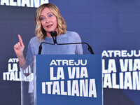 Giorgia Meloni, President of the Council of Ministers, participates in the Atreju event, the Brothers of Italy party, at the Circus Maximus...