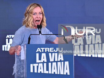 Giorgia Meloni, President of the Council of Ministers, participates in the Atreju event, the Brothers of Italy party, at the Circus Maximus...