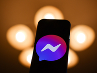 Messenger logo displayed on a phone screen is seen in this illustration photo taken in Poland on December 15, 2024. (