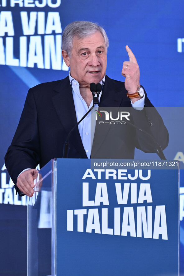 Antonio Tajani, Minister of Foreign Affairs and Vice President of the Council of Ministers, participates in the Atreju event, organized by t...