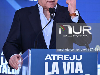 Antonio Tajani, Minister of Foreign Affairs and Vice President of the Council of Ministers, participates in the Atreju event, organized by t...