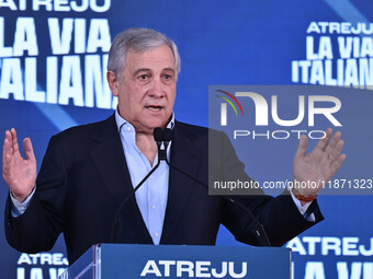 Antonio Tajani, Minister of Foreign Affairs and Vice President of the Council of Ministers, participates in the Atreju event, organized by t...