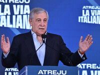 Antonio Tajani, Minister of Foreign Affairs and Vice President of the Council of Ministers, participates in the Atreju event, organized by t...