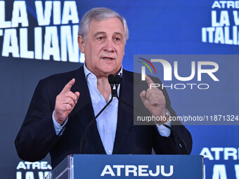 Antonio Tajani, Minister of Foreign Affairs and Vice President of the Council of Ministers, participates in the Atreju event, organized by t...