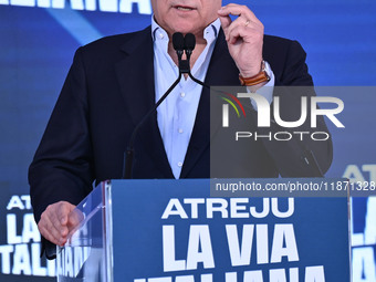 Antonio Tajani, Minister of Foreign Affairs and Vice President of the Council of Ministers, participates in the Atreju event, organized by t...