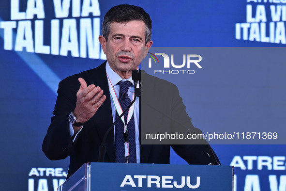 Maurizio Enzo Lupi, Deputy and President of Noi Moderati, participates in the Atreju event, the Brothers of Italy party, at the Circus Maxim...