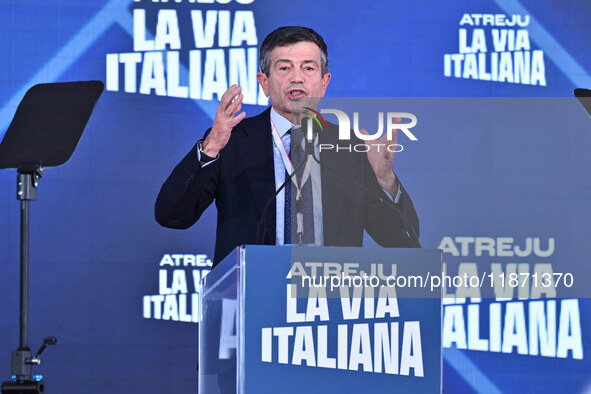 Maurizio Enzo Lupi, Deputy and President of Noi Moderati, participates in the Atreju event, the Brothers of Italy party, at the Circus Maxim...