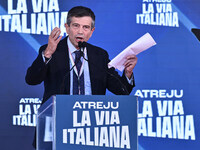 Maurizio Enzo Lupi, Deputy and President of Noi Moderati, participates in the Atreju event, the Brothers of Italy party, at the Circus Maxim...