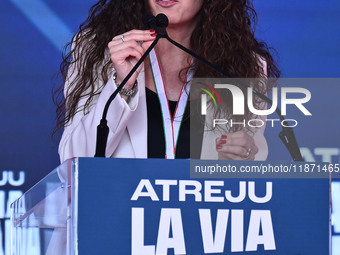 Antonella Sberna, Vice President of the European Parliament, participates in the Atreju event, the Brothers of Italy party, at the Circus Ma...